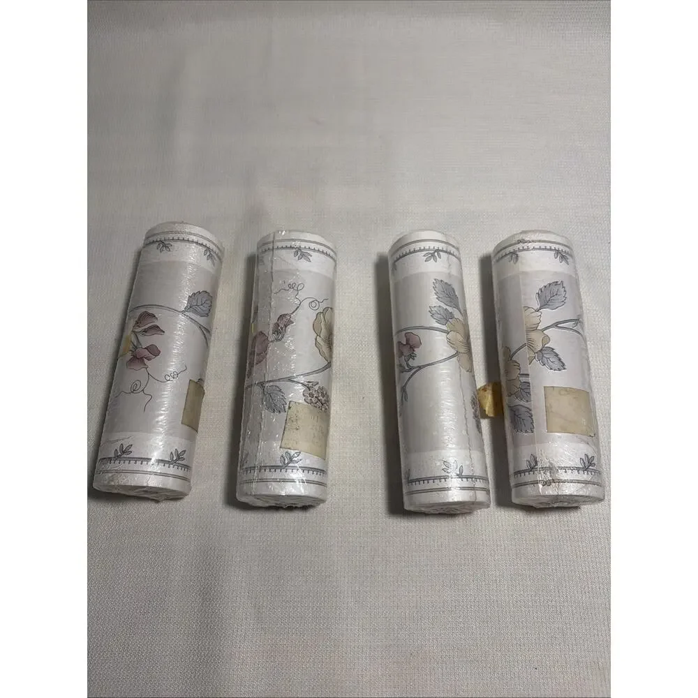 Vintage Floral Wallpaper 7” Border ME243B Lot 5 TYLR Muted New Old Stock 90s